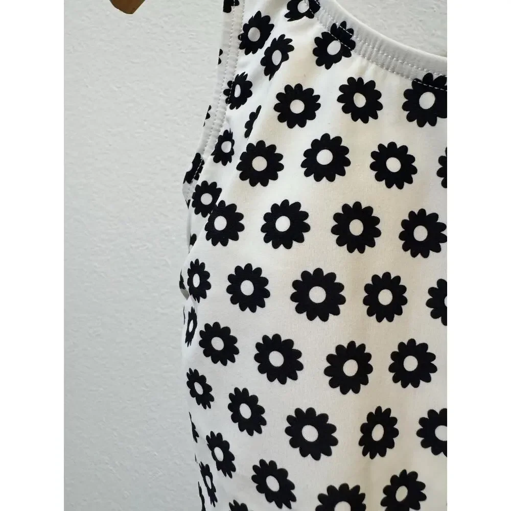 Tory Burch Tank One Piece Swimsuit Tory Black White Geometric Sz S